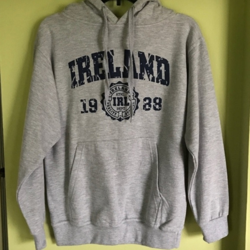 GRAY SMALL UNISEX IRELAND HOODIE